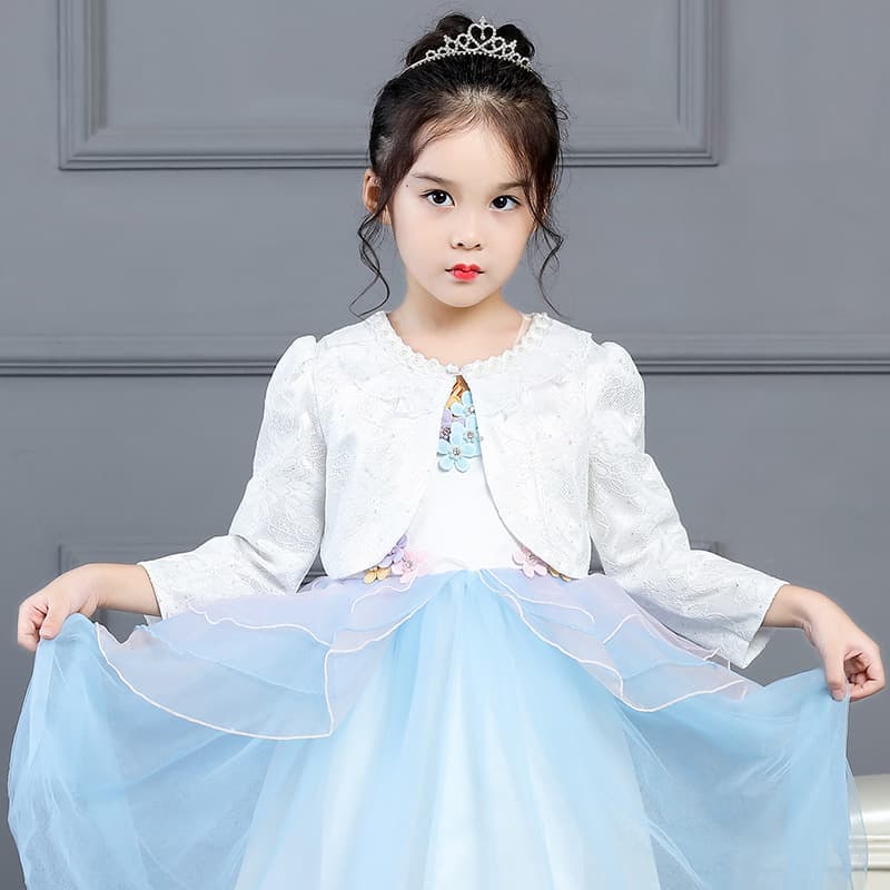 New children's shawl, lace sequins, long-sleeved vest for girls of all sizes, princess style.