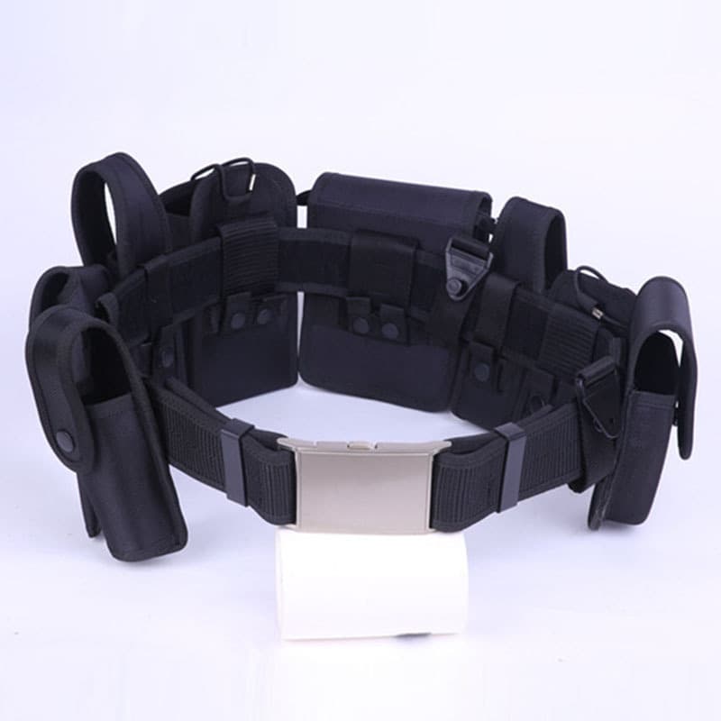 Eight-Piece Security Belt Nylon Multi-Functional Belt Black Oxford Cloth Armed Patrol Duty Training Security Belt