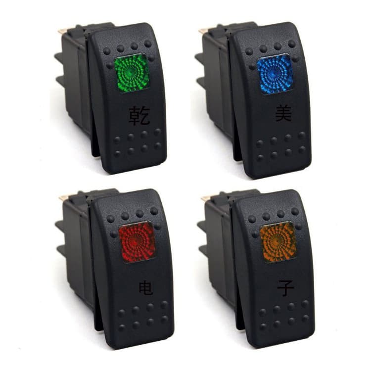 12v Led Car Modification Waterproof Rotary Switch Boat Shaped Button For Yacht Rv Electrical Engineering
