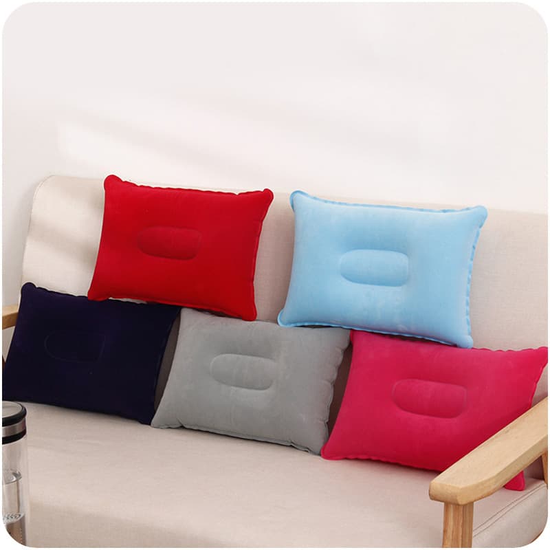 Wholesale Outdoor PVC Pillows, Thick Flocked Rectangular Inflatable Pillows for Travel and Camping, Napping Companion Square Pillows