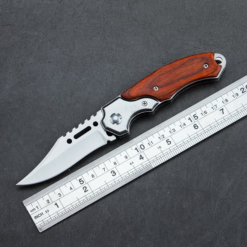 Folding knife, portable outdoor knife with LED flashlight, high hardness multifunctional knife, wilderness survival hunting knife