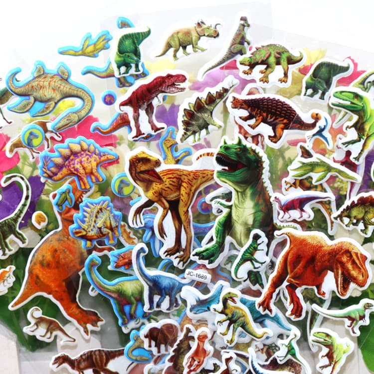 Early Education Dinosaur Cartoon Stickers Bubble Reward Stickers for Children's Learning and Development Brand JC Real Dinosaur