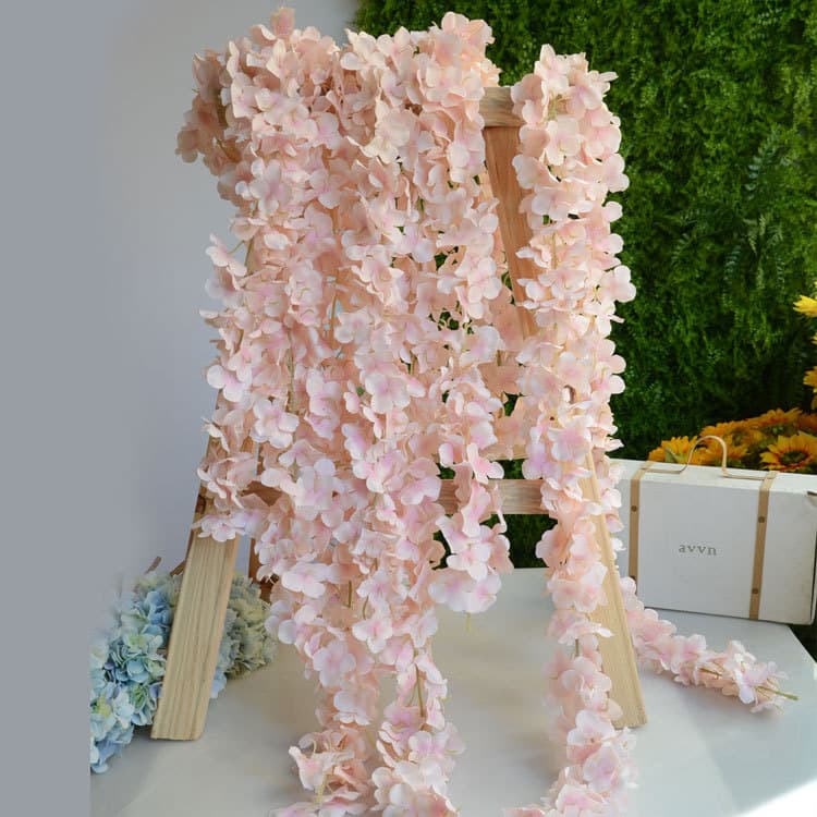 Artificial Wisteria Flower String Fake Vine Hydrangea Flower String Silk Flower Vine Wedding Decoration Flower Pipe Cover