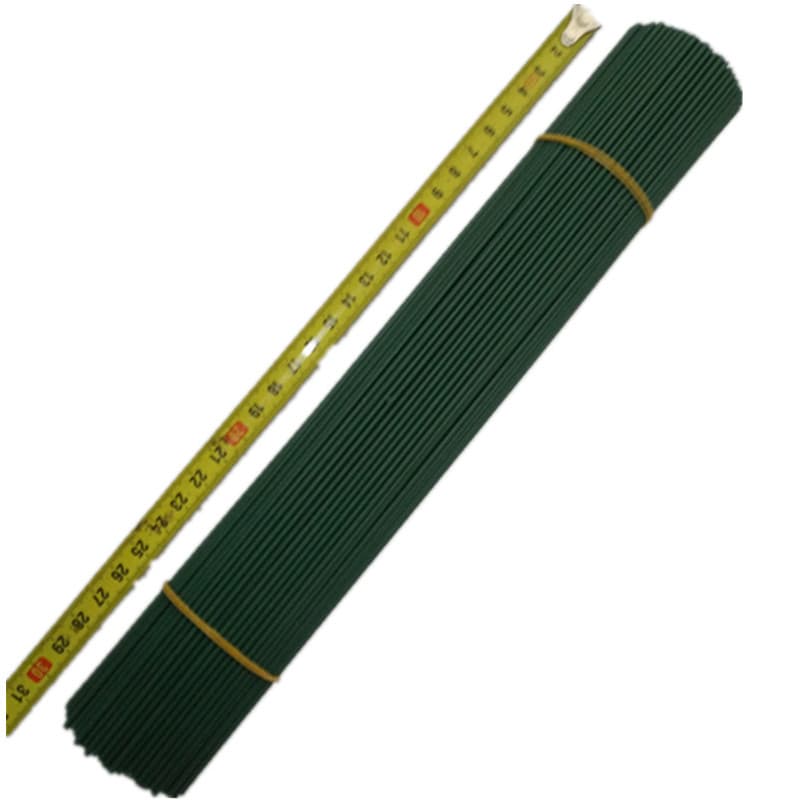 No. 2 flower stem, 30cm long, coated with plastic, for silk screen flowers, artificial flowers, paper flowers, ribbons, roses, and flower branches. Wholesale from manufacturer.