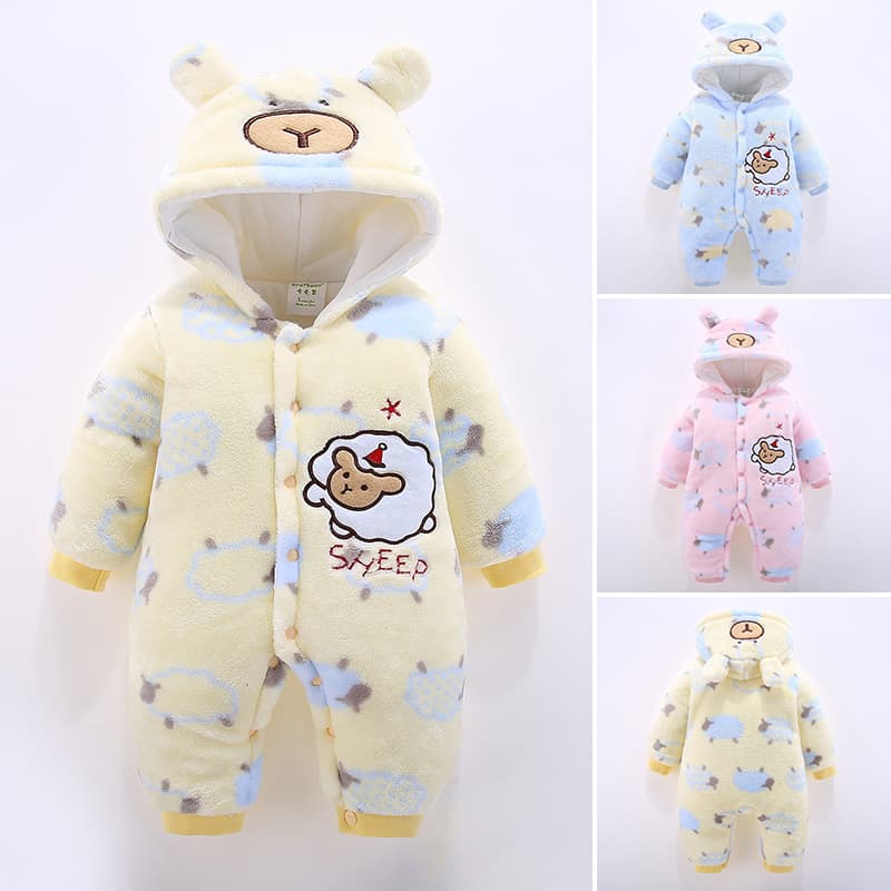 Baby Shuai Jia Romper Winter Baby Crawling Suit Animal Design Thick Onesie Baby Clothing