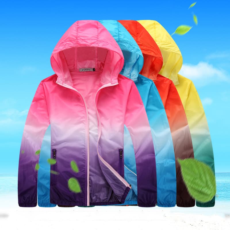 Couple wear lightweight gradient breathable jacket sun protection clothing women's plus size sun protection shirt men's outdoor summer skin windbreaker.