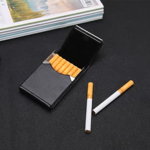 Slim 7-Cigarette Vertical Cigarette Case Stainless Steel Personalized Smoking Accessory Holiday Gift Set