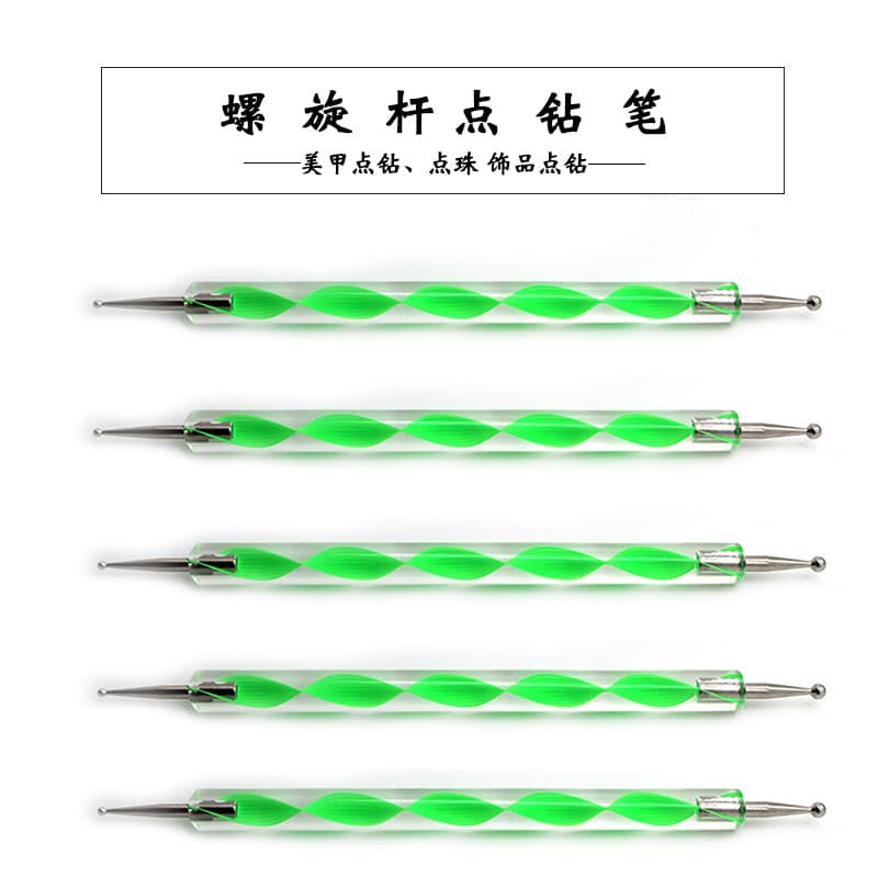 Factory Green Spiral Rod Dotting Pen Dual-Head DIY Clay Polymer Clay Dual-Head Embossing Pen Dotting Needle Soft Clay Tool