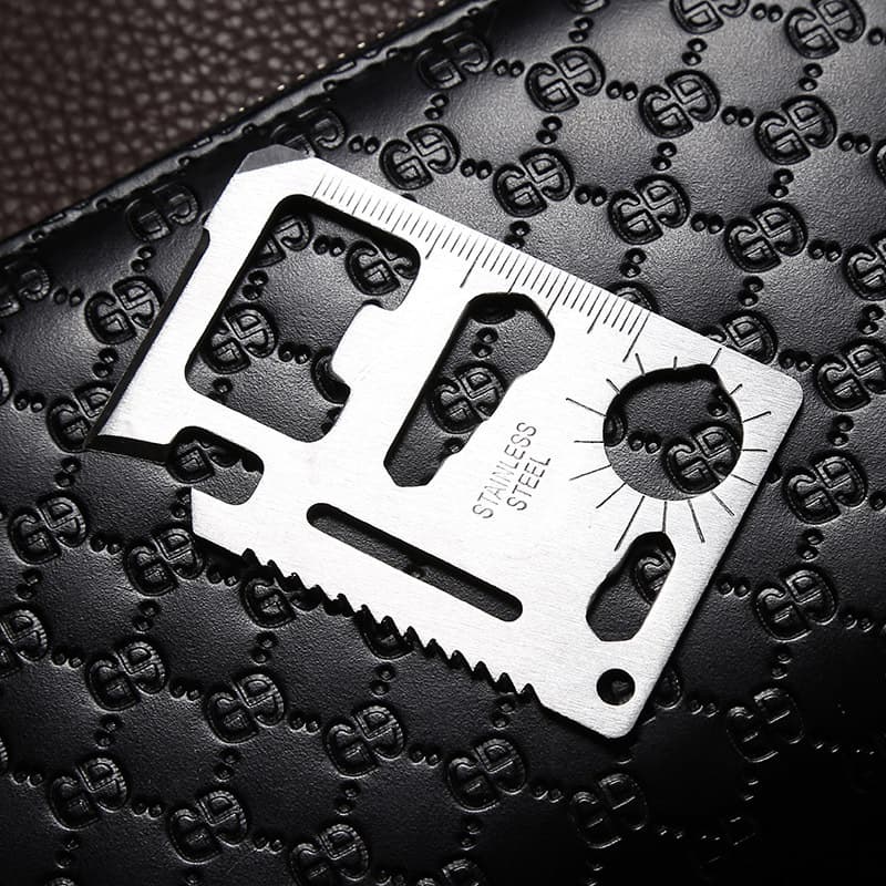 Swiss Army Knife Card Outdoor Camping Tool Card 11-in-1 Multifunctional Knife Card Stainless Steel Large Knife Card