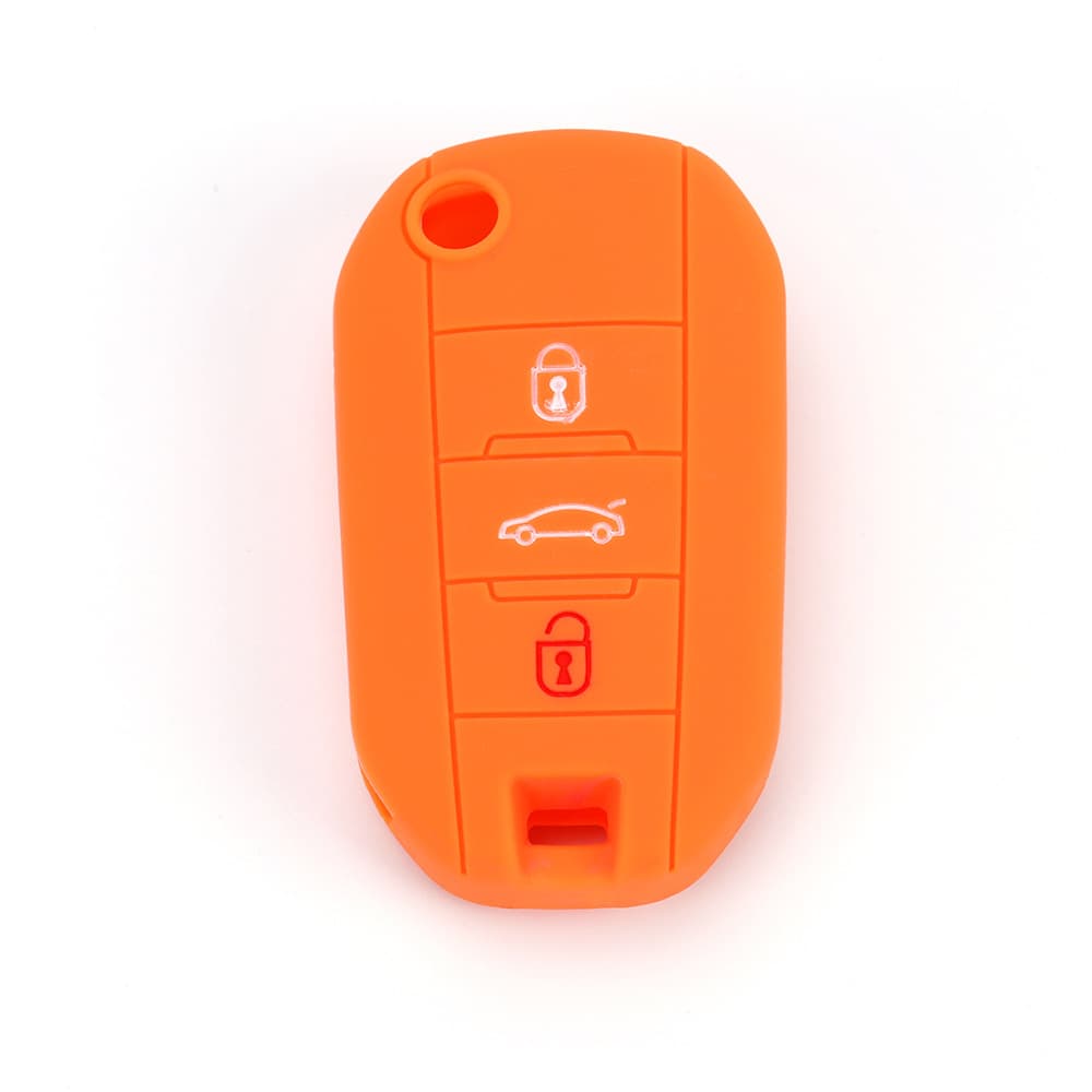 Silicone Key Case Cover for Peugeot 3008 4008 308 301 Folding 3-Button Remote Key Fob Protector