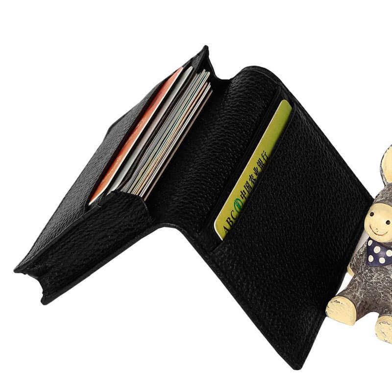 Creative Genuine Leather Business Card Holder Multi-Slot Cowhide Large Capacity Card Case Promotional Genuine Leather Card Sleeve