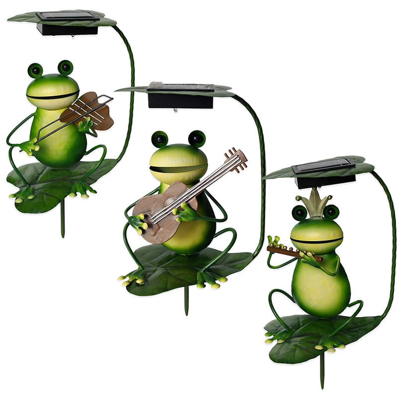 Amazon frog Decoration lamp solar garden plug-in lamp artistic frog iron lamp spring lamp