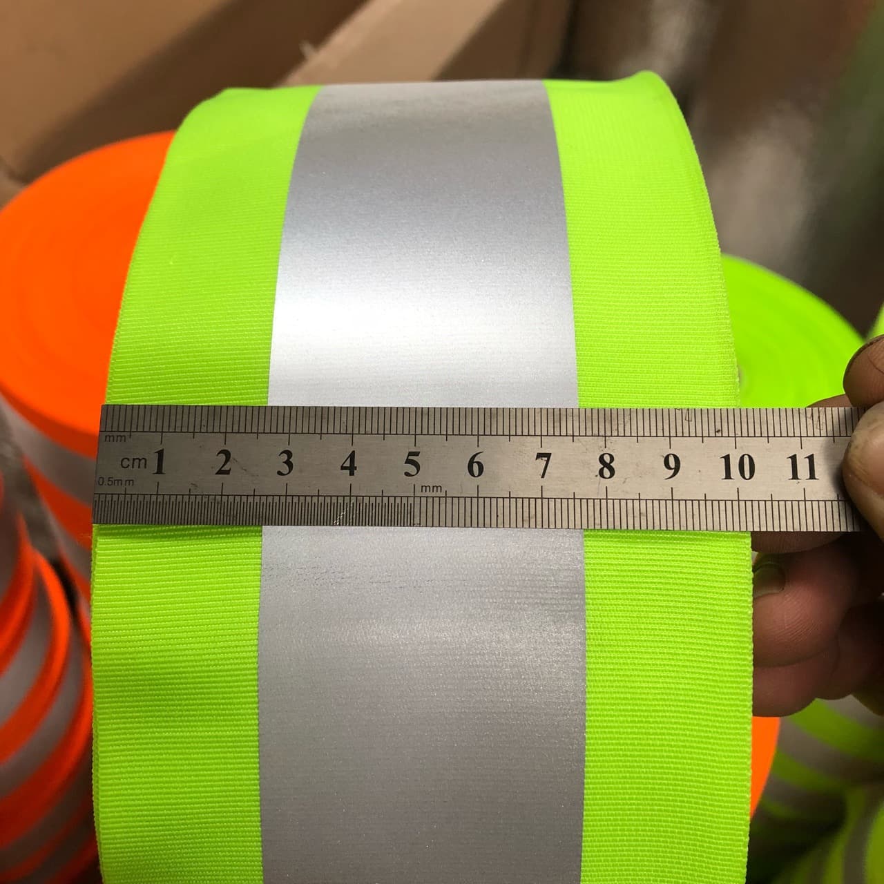 Factory Direct Reflective Webbing - Fluorescent Green High Brightness Reflective Strips, Warning Reflective Tape, Processing for 1-10 cm Widths