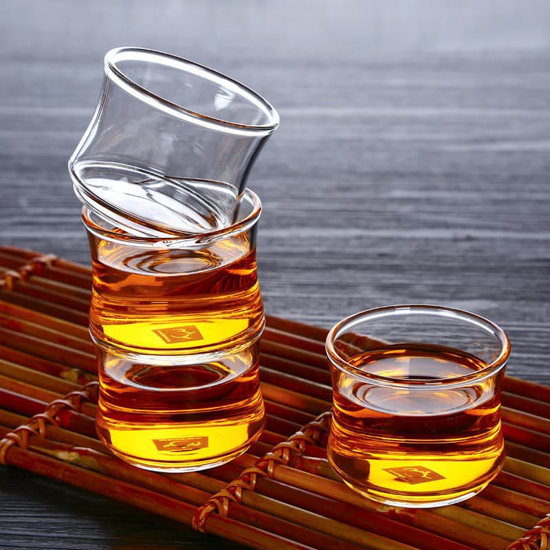 Factory Wholesale Glass Tea Tasting Cup Kung Fu Tea Set Bamboo Joint Cup Aroma Cup High Temperature Resistant Glass Tea Set Small Tea Cup