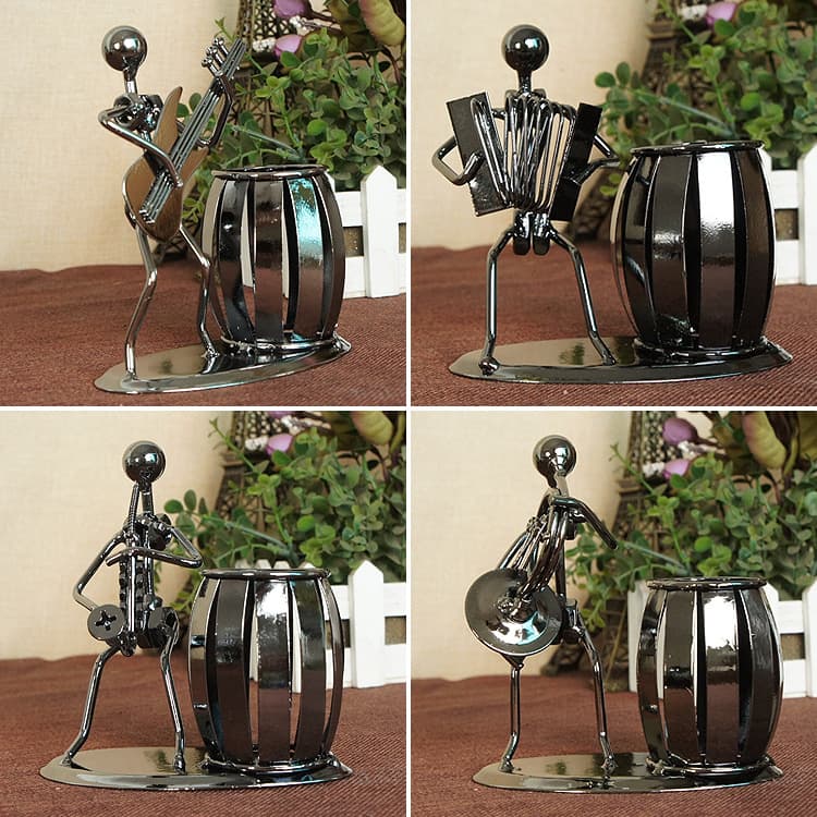 Cross-border Special Offer Iron Art Musician Band Pen Holder Creative Home Decoration Gift Ornament Multiple Styles Available