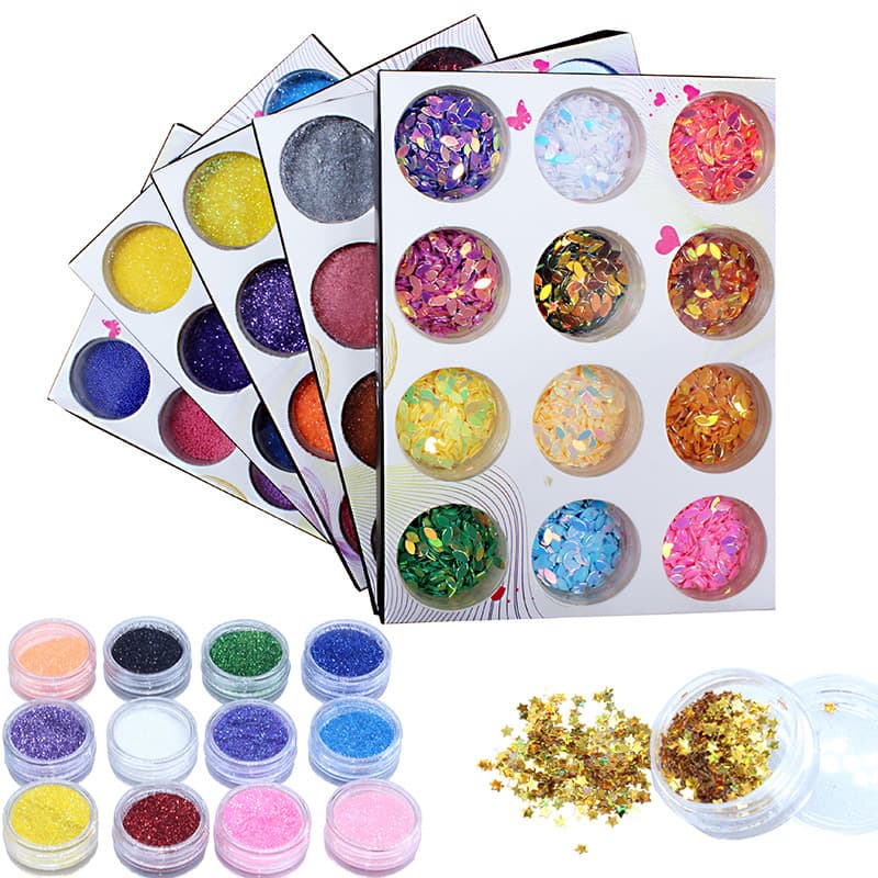 DIY Slime Accessories Pearlescent Pink Sequins Shell Pink Candy Paper Glitter 12 Colors Pearlescent Jewelry Fantasy Manicure