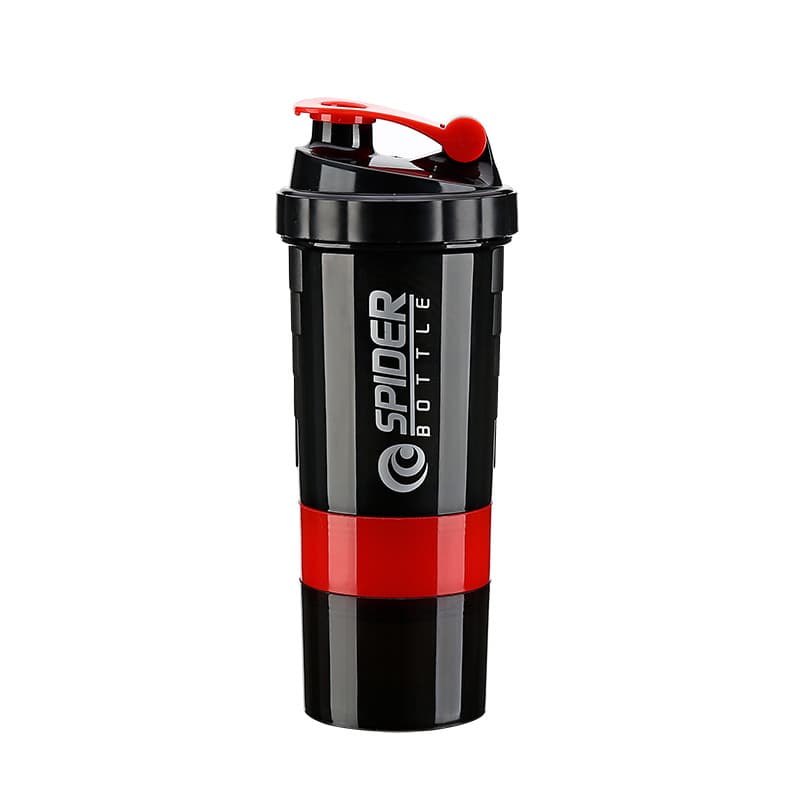 500ML Three-Layer Creative Protein Shaker Cup Portable Handheld Fitness Sports Milkshake Cup with Spring Spider Whisk