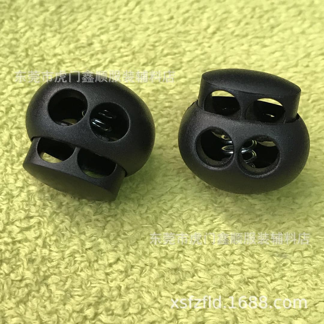 Factory Supply Round Double-Hole Plastic Spring Buckle Plastic Cord Buckle Cat Eye Buckle Anti-Slip Buckle Luggage Accessories Clasp