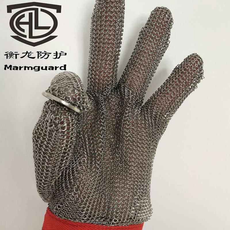 Butchering Fish Inspection Factory Anti-Chainsaw Five-Finger Stainless Steel Wire Anti-Cut Gloves Wholesale Wear-Resistant Woodworking Anti-Knife Sting Gloves