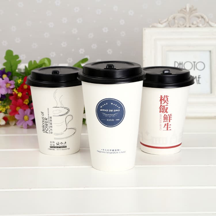 Direct from Source Manufacturer with Compatible Lids, Milk Tea and Coffee Cups, Disposable Eco-Friendly Advertising Printed Logo Paper Cups