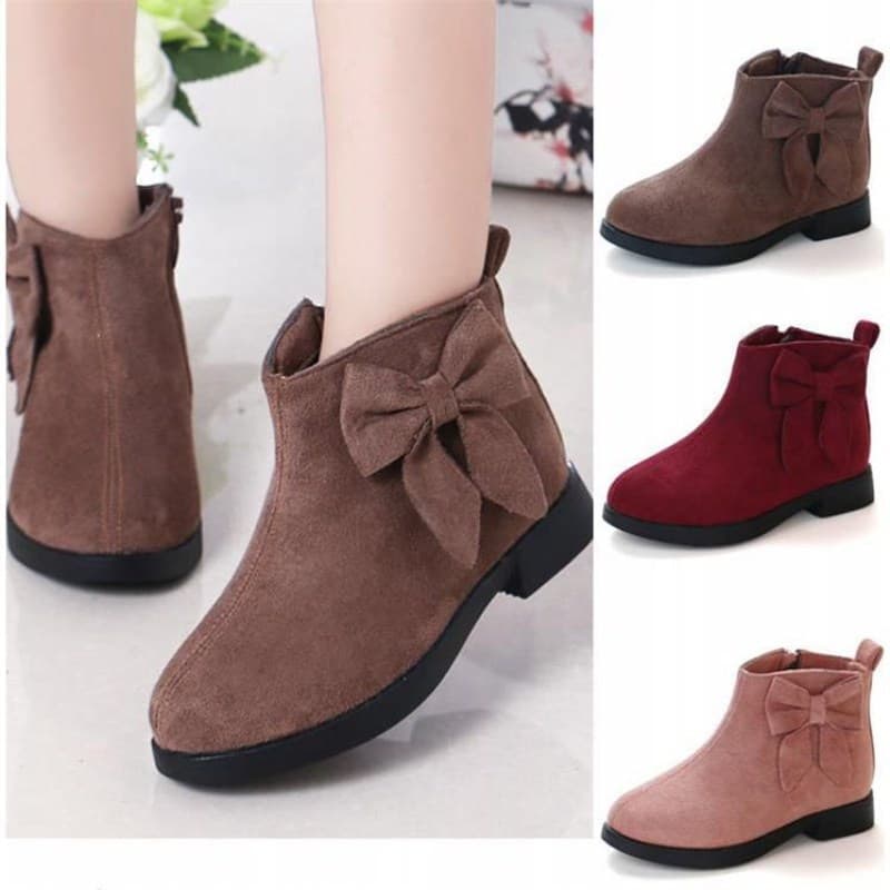 Children's Short Boots 2020 New Autumn Winter Girls Boots Korean Style Medium Big Kids Princess Low-Cut Snow Boots Trendy
