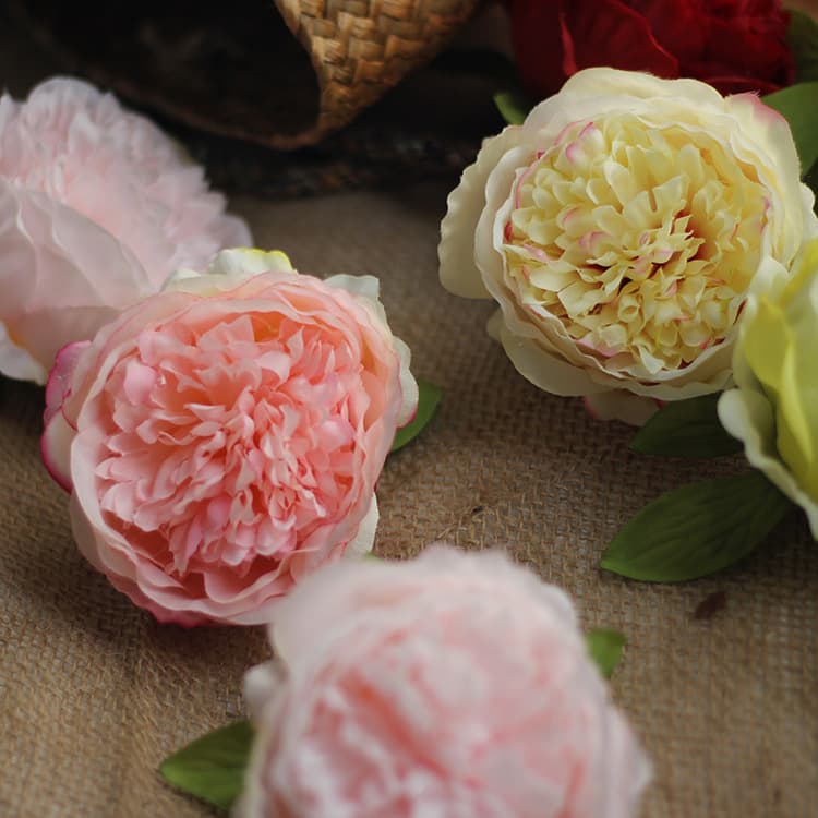 Artificial Peony Flower Head Wedding Arch Decoration Faux Peony Flowers Window Background Floral Plants Office Culture