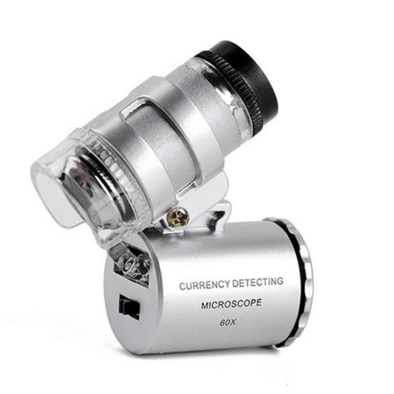60x HD jewelry appraisal LED counterfeit detection portable mini microscope wholesale 9882 high-power magnifier