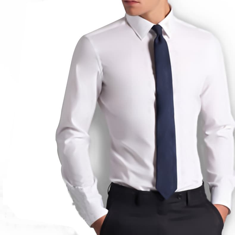 2026 Men's Business Cotton Non-Iron Shirt jfelvls White Dress Shirt Slim Fit Long Sleeve Professional One Piece