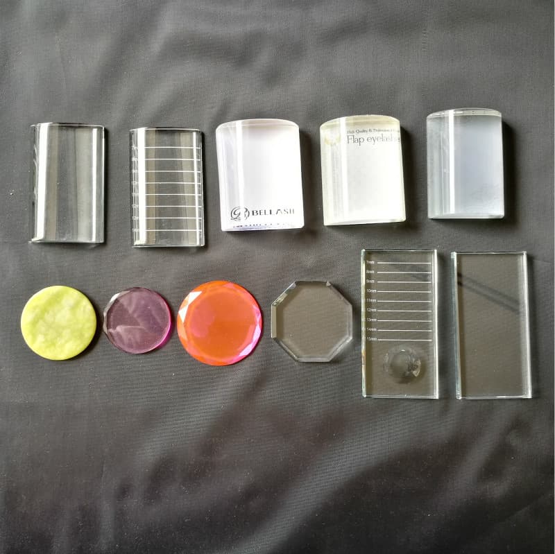 Factory Direct Eyelash Extension Glue Drop Tray Glass Plate, Eyelash Tool Accessories, Crystal Stand, Beauty Tool