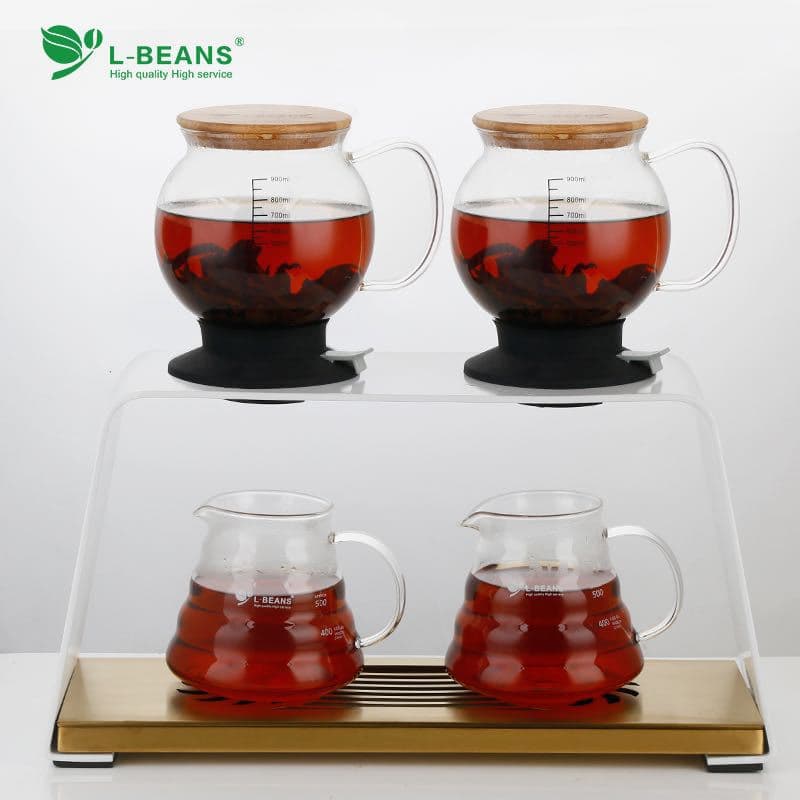 Hand-brewed coffee filter stand, bar display stand, water tower kettle tea making stand, stainless steel double-hole display stand
