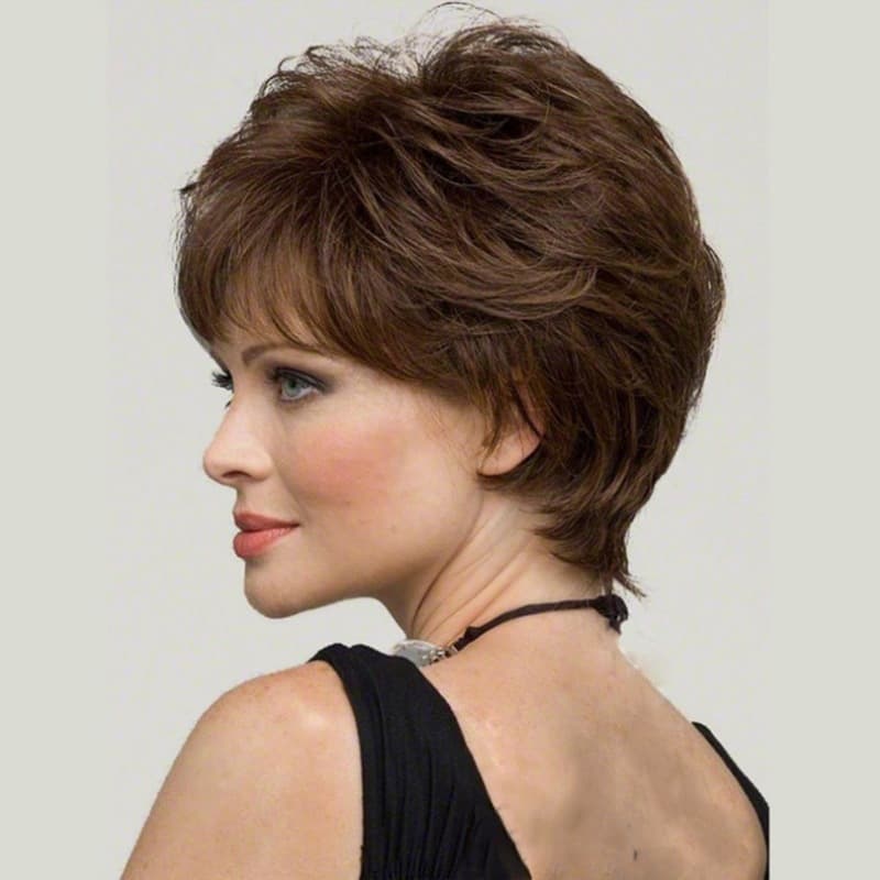 AliExpress European and American Fashion Women's Short Curly Brown Slightly Curled Full Wig Cap Cross-border Trade Wig Drop Shipping