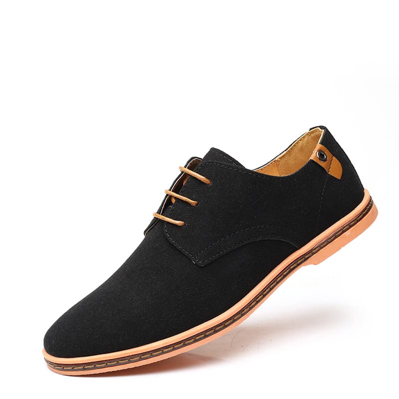 Autumn New Men's Casual Shoes British Style Loafers Suede Leather Tendon Sole Import Export Business Leather Shoes