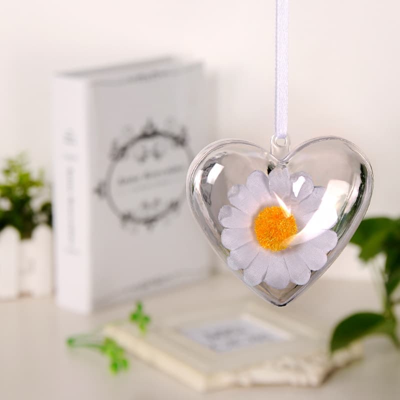 Valentine's Day Heart-Shaped Transparent Ball Christmas Tree Decoration Plastic Ball Wholesale Background Decoration Hanging Ball Love Heart