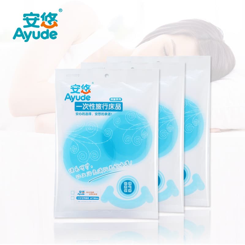 Anyou Disposable Bed Sheet and Pillowcase Set for Train Sleeper, Travel, Beauty Massage, Dormitory, Sleeping Bag, Outdoor