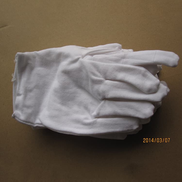 White Work Gloves, Pure Cotton, Thickened Cotton Lycra Gloves Available for Immediate Supply