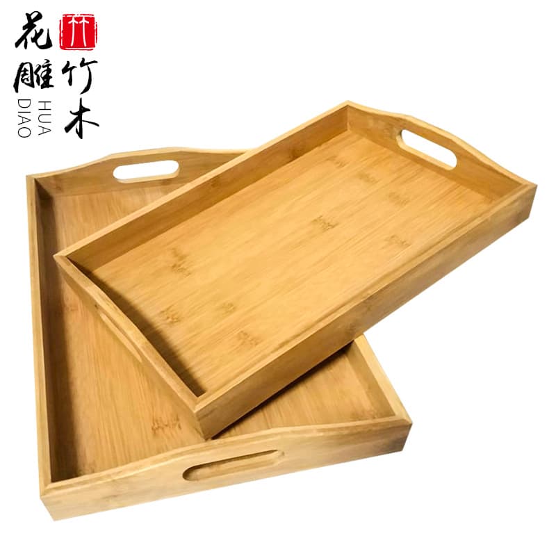 Bamboo rectangular bamboo tray bamboo wood tray household bamboo dry tea tray multi-purpose tea tray household