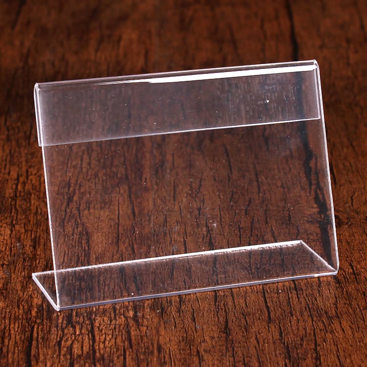 Small L-shaped Acrylic Price Tags Transparent Plastic Shelf Label Holders Display Table Signs For Products Organization