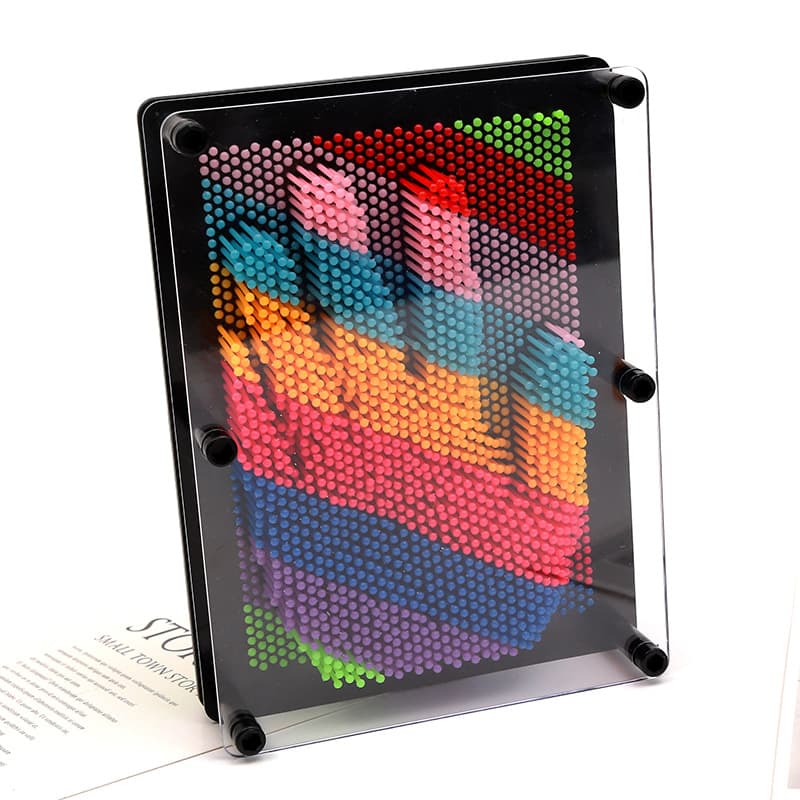 Rainbow Handprint Pin Art: A versatile 3D handprint clone design perfect for TikTok users. A unique and novel children's gift.