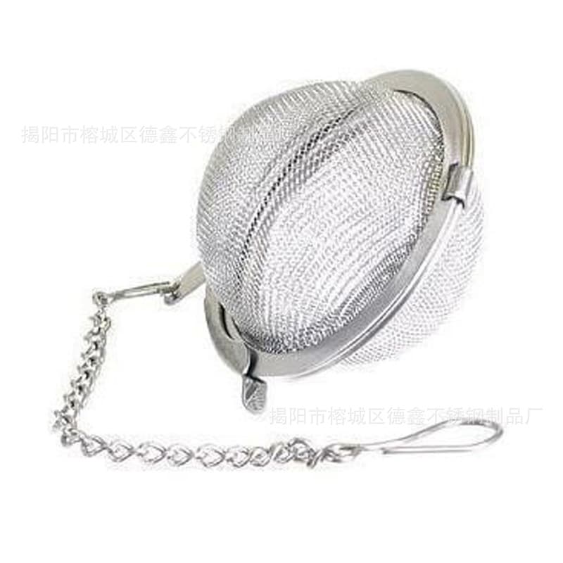 European and American 304 stainless steel tea ball, fine mesh tea maker, tea strainer, thickened chain mesh tea ball, various sizes wholesale