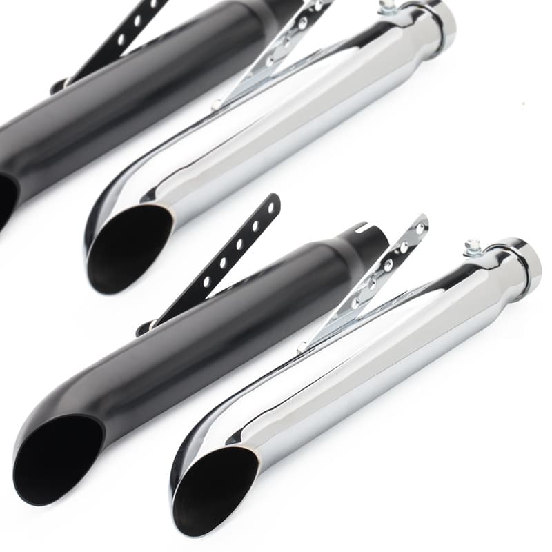 Retro-style motorcycle modification, Harley exhaust pipe, Dadi Eagle King Prince Cruiser, electroplated straight exhaust, backpressure muffler