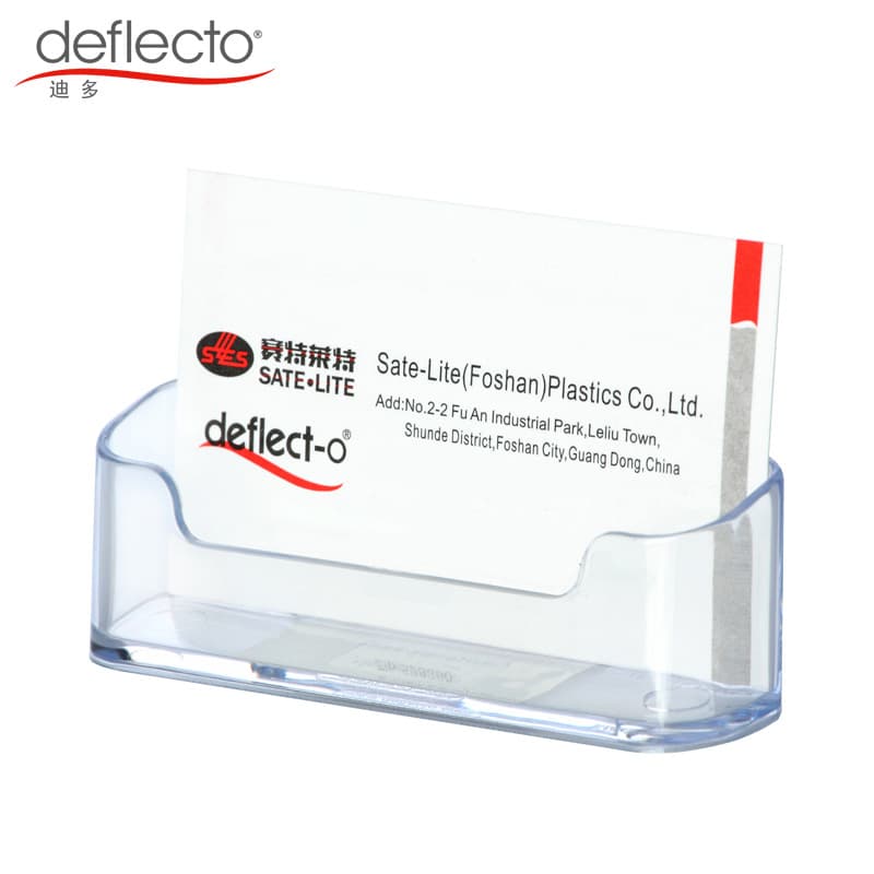 Made in the USA by Dido, transparent plastic business card holders and trays, single-layer desktop business card racks, screen printing available, cross-border e-commerce.