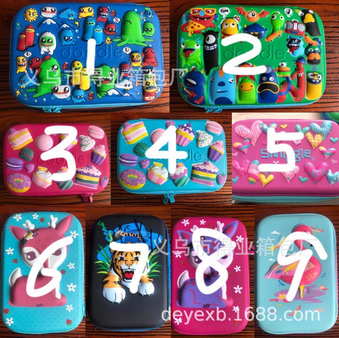Smiggle Style EVA Pencil Case Student Stationery Box Pencil Bag Children's EVA Pencil Case Student Storage Box In Stock