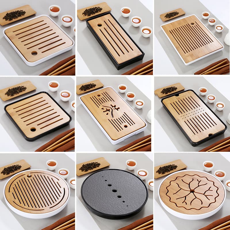 Japanese minimalist dry brewing tea tray, made of melamine bamboo, travel tea set, hotel dry brewing tea tray wholesale.