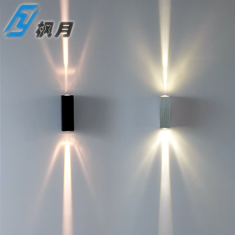 LED Outdoor Wall Light Waterproof Courtyard Passage Balcony Wall Lamp Indoor Hotel Accent Wall Light Square Dual-Head