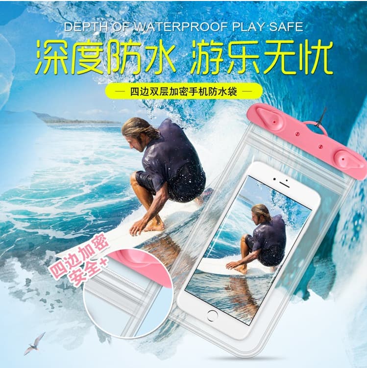 Waterproof Phone Packaging Bag Transparent Material Zipper Closure Protects Phones From Water Dust