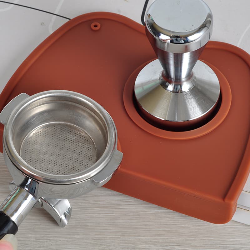 Non-Slip Silicone Coffee Tamping Pad Corner Pad Counter Top Durable Fabric Powder Dispenser Coffee Machine Barista Tool