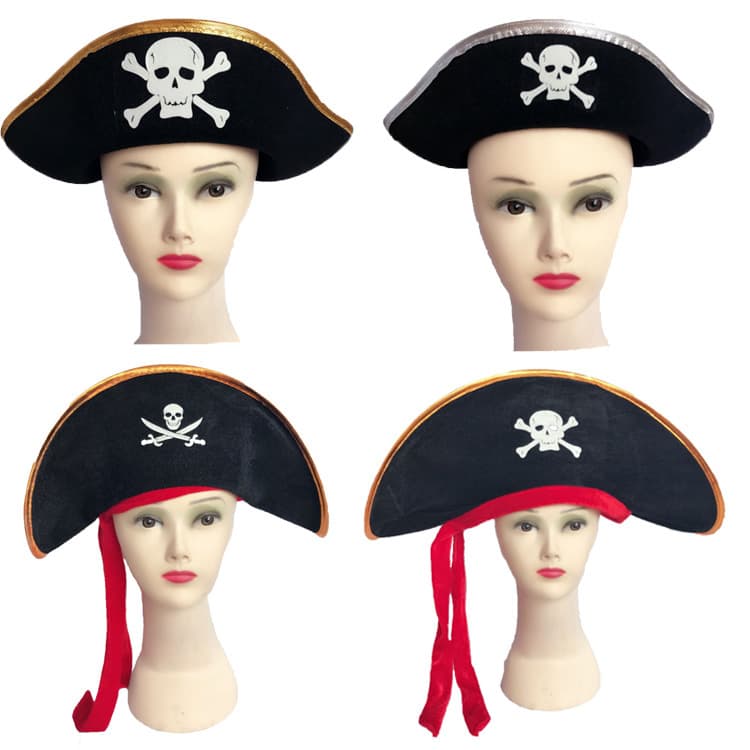 Halloween hat Caribbean skull pirate hat cosplay props party supplies pirate captain hat