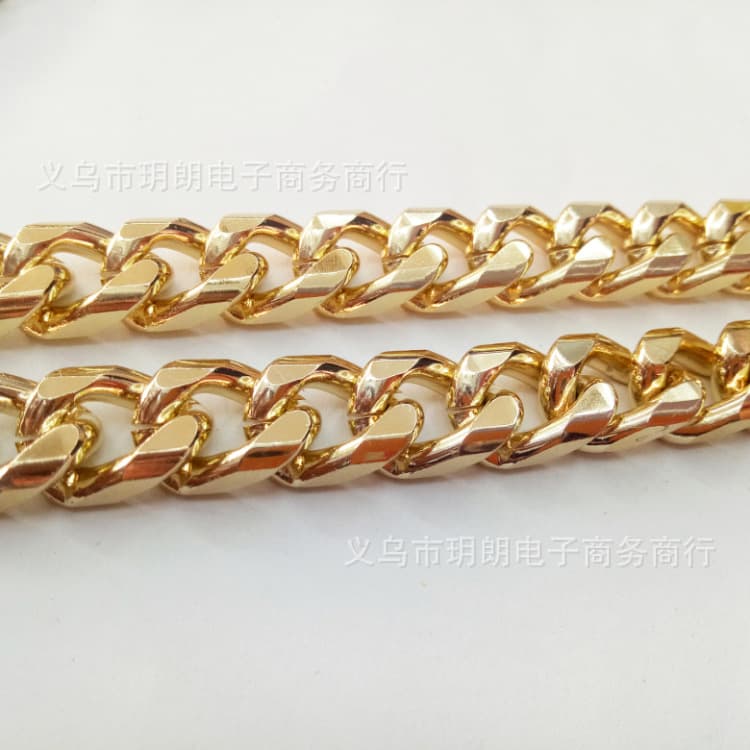 Factory Direct Aluminum Chain 4.0 Eight-Sided Polished Women's Shoulder Bag Chain Necklace Shoe Decoration Chain Clothing Chain