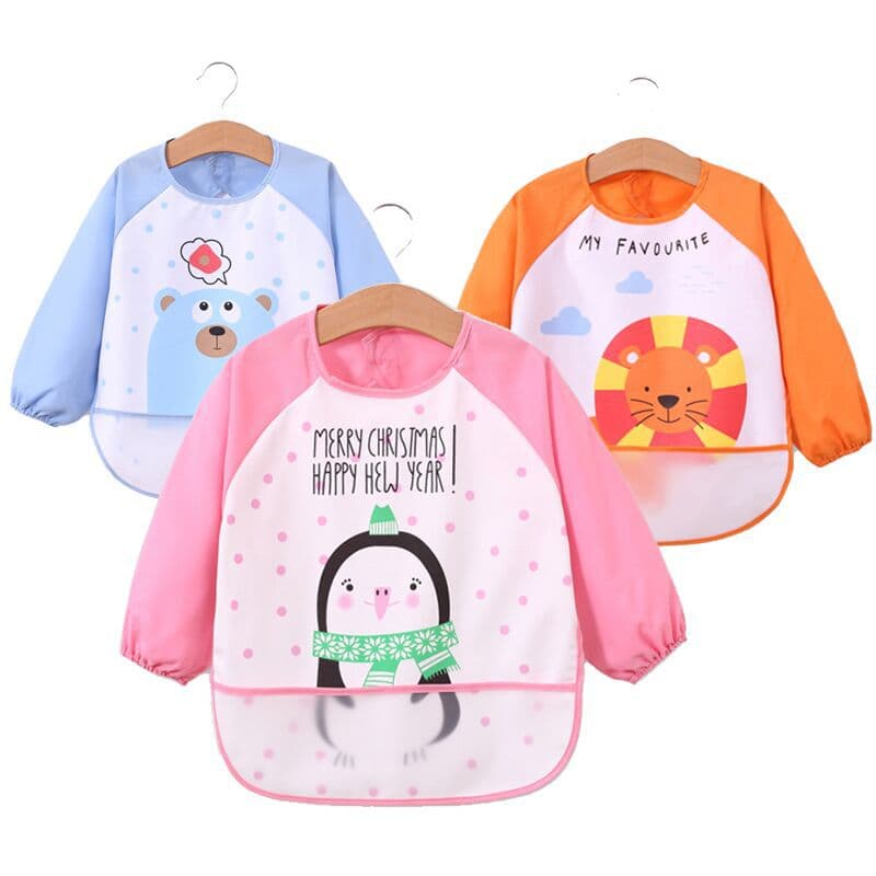 Children's Smock Autumn Winter New Waterproof Material Baby Feeding Bib Drool Towel Bib Apron Vest Style