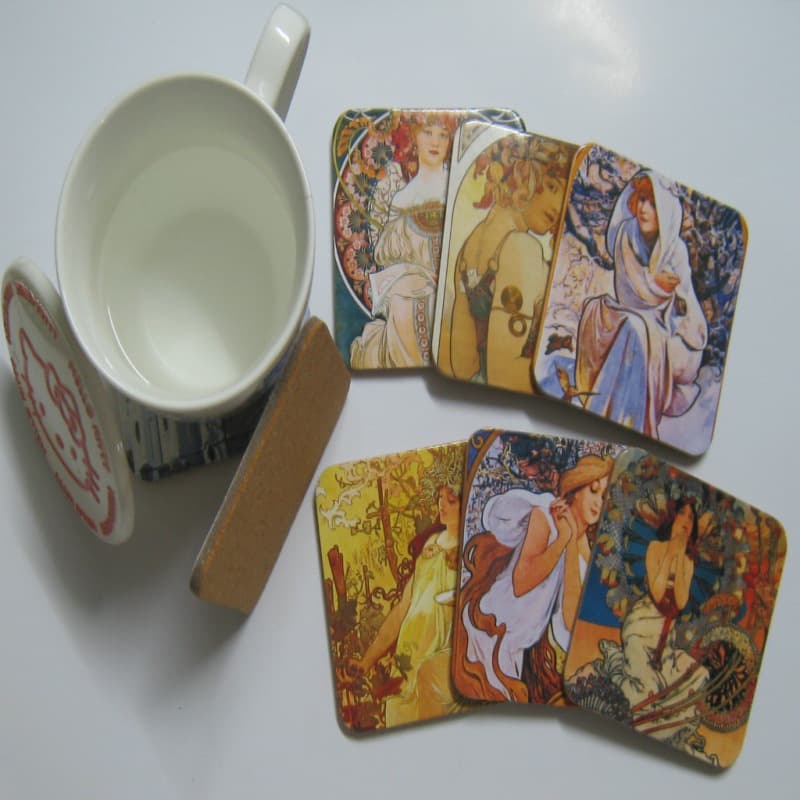 Custom Gray Chipboard Cork Coaster, Cardboard Coaster, Cork Coaster, Creative Cartoon Coaster